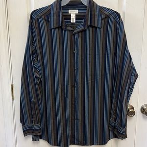 Concepts by Claiborne Men’s Striped Long Sleeve Button Down Shirt size 2XL